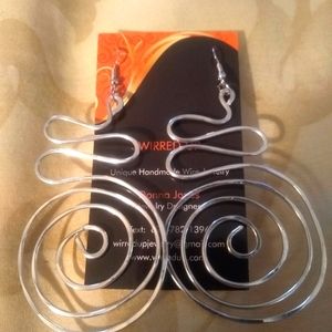 Silver Spiral Wire Earrings